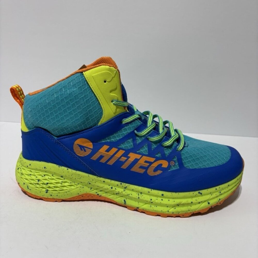 Hi-Tec Men’s Destructor Logo High Top Hiking Shoes Blue/Multi, Size 11 M
